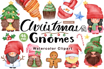 Preview of Christmas Gnomes, winter, holiday, merry, cute, red, gift, happy, Santa, hat
