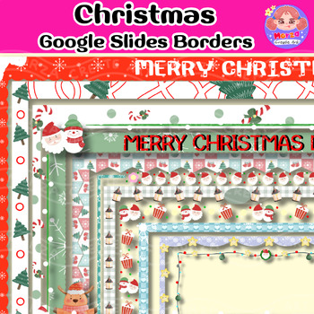 Preview of Christmas Google slides borders, Christmas borders, doodle Borders