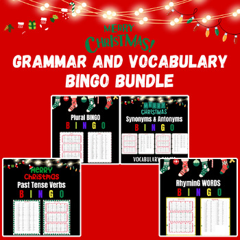 Preview of Christmas Grammar And Vocabulary Bingo Bundle
