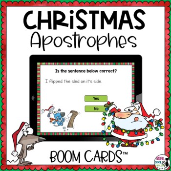 Preview of Christmas Grammar Apostrophes Boom Cards | Digital Task Cards