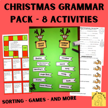 Christmas Grammar - Common/Proper Nouns, Homophones, Pronouns & More