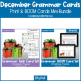 Christmas Grammar Print Task Cards and BOOM Cards BUNDLE