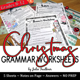 Christmas Grammar Worksheets, NO PREP, Middle and High School