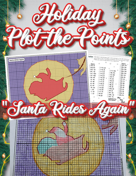 Preview of Christmas Graphing - Coordinate Pair Picture - Fun Activity "Santa Rides Again"