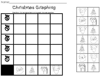 Preview of Christmas Graphing Cut and Paste