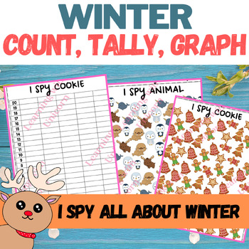Preview of Christmas / Winter Graphing - I Spy & Count and Graph recording sheets