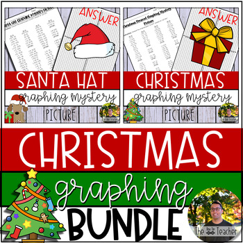 Preview of Christmas Graphing Mystery Picture BUNDLE