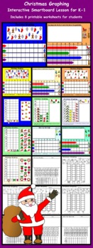 Preview of Christmas Graphing Smartboard Activities and Printables for K-1