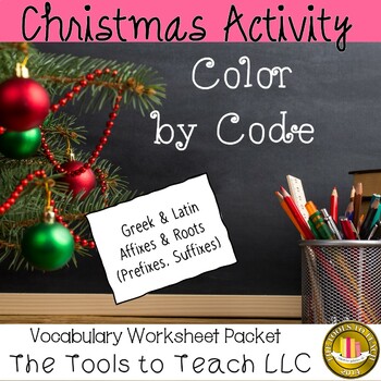 Preview of Christmas Greek Latin Affixes Roots Color by Code No Prep