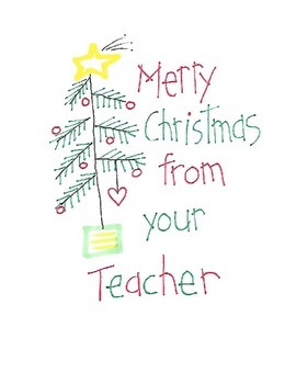 Christmas Greetings from your Teacher - cards and clipart by Ingrid's Art