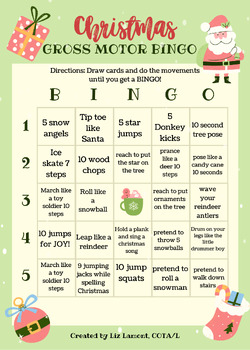 Preview of Christmas Gross Motor Bingo Movement Game