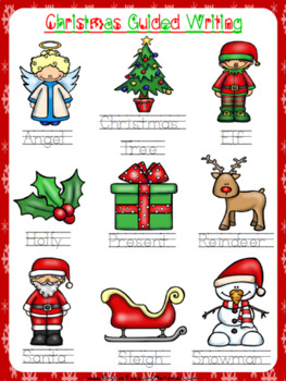 Preview of Christmas Guided Writing Worksheet | Free/Freebie