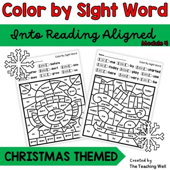 Preview of Christmas HMH Into Reading Aligned Color by Sight Word Bundle
