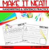 Christmas Handwriting Practice Themed Handwriting and Sentences