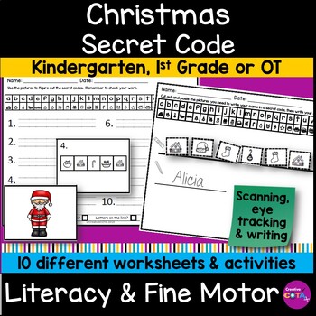 Preview of Occupational Therapy Christmas Handwriting Secret Code Cryptogram Activities