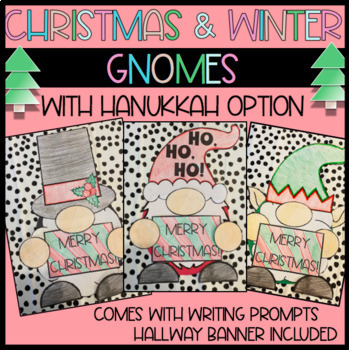Preview of Christmas Hanukkah Gnome Craft with Bulletin Banner & Writing Prompts- Winter