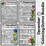 Christmas, Hanukkah, Kwanzaa Coloring / Dauber Pages Books