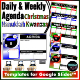 Christmas, Hanukkah, Kwanzaa Daily & Weekly Agenda Templat