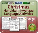 Christmas Hanukkah Kwanzaa Language Activities - Print and