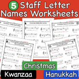 Chanukah Kwanzaa Christmas Staff Letter Names Worksheets -