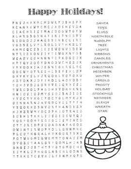 holiday word search puzzles