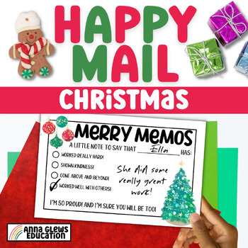 Preview of Christmas Happy Mail Positive Note to Parents Note Home Festive Classroom Decor