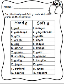 christmas hard soft c and g activities by turtully first grade