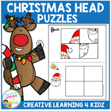 Cut and Paste Fine Motor Puzzles: Christmas Heads