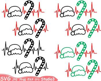 Download Christmas Heart Silhouette Svg Cutting Files Clipart Santa Hat Outline 66sv