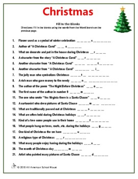 Christmas Hidden Message Word Search by All American School House