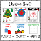 Christmas Holiday Activities Bundle-Geoboards, Snap Cubes,