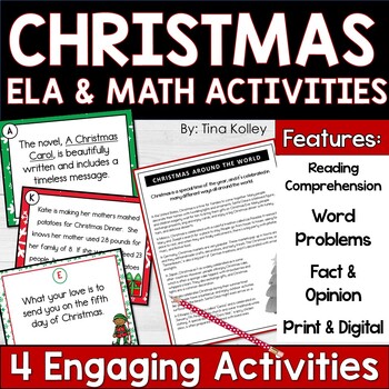 Preview of Christmas Activities - Christmas Escape Room - Reading & Math - Holiday Activiti