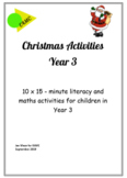 Christmas Holiday Activities for Year 3