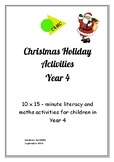 Christmas Holiday Activities for Year 4