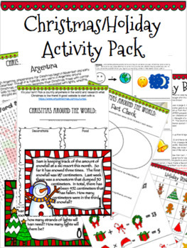 Preview of Christmas/Holiday Activity Pack