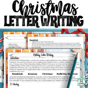 Preview of Christmas & Other Holidays Around the World Letter Writing Activity & Prompts
