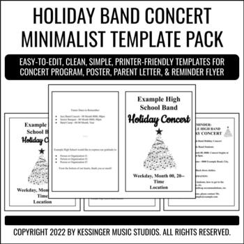 Preview of Christmas/Holiday Band Concert Program Template | Editable, Copy-Friendly