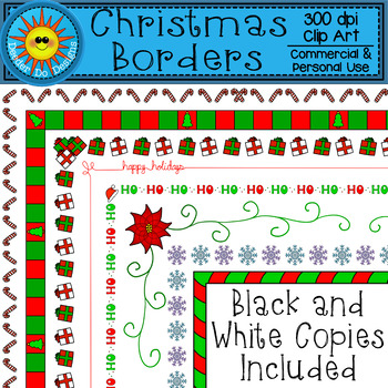 christmas clip art borders black and white
