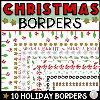 Christmas Holiday Clip Art Page Borders for Personal/Commercial Use