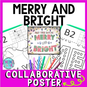 Preview of Christmas - Holiday Collaborative Poster - Team Work - Bulletin Board - Merry