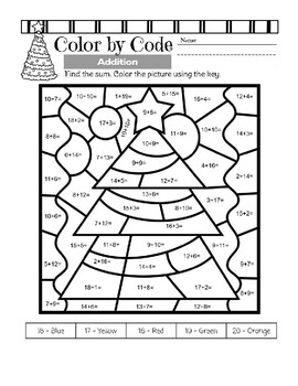 Christmas Holiday Color By Code - Ela And Math By The Nerd Herd 