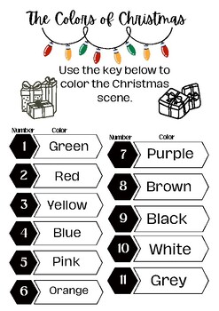 Preview of Christmas Holiday Color-by-Number Differentiated Activity Printable