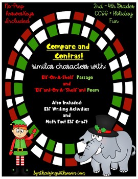 Preview of Christmas Holiday Compare and Contrast Passages, Math Facts, Writing and Crafts