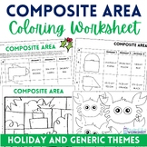 Area of Composite Figures Coloring Worksheet | Christmas M