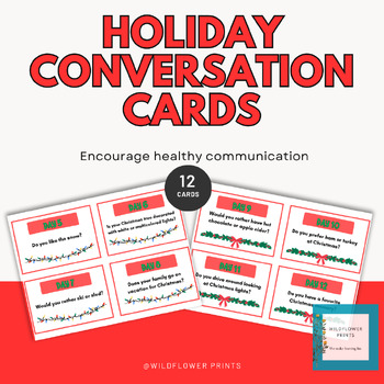 Preview of Christmas Holiday Conversation Cards, Healthy Communication, Starters