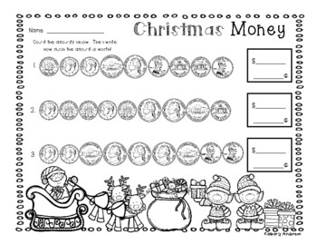 Christmas Holiday: Differentiated Money Practice Worksheet ...