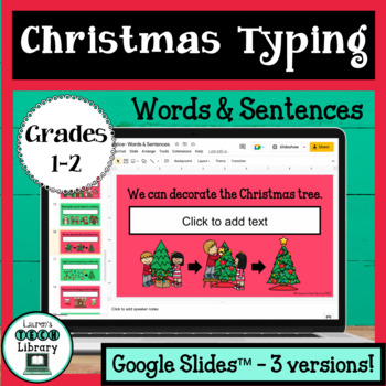 Christmas Holiday Digital Word and Sentence Typing in Google Slides™