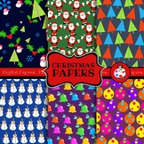 Christmas Holiday Digital Wrapping Paper Background Patterns