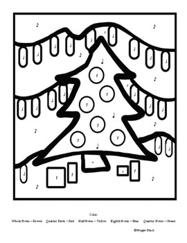 Christmas Holiday Elementary General Music Coloring Worksheets 