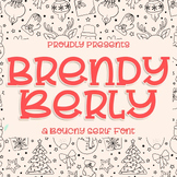 Christmas Holiday Font Brendy Berly a Bouncy Serif Font